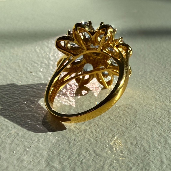 3/$100 Cornflower Blue Flower Ring Size 6.75 - Picture 11 of 12